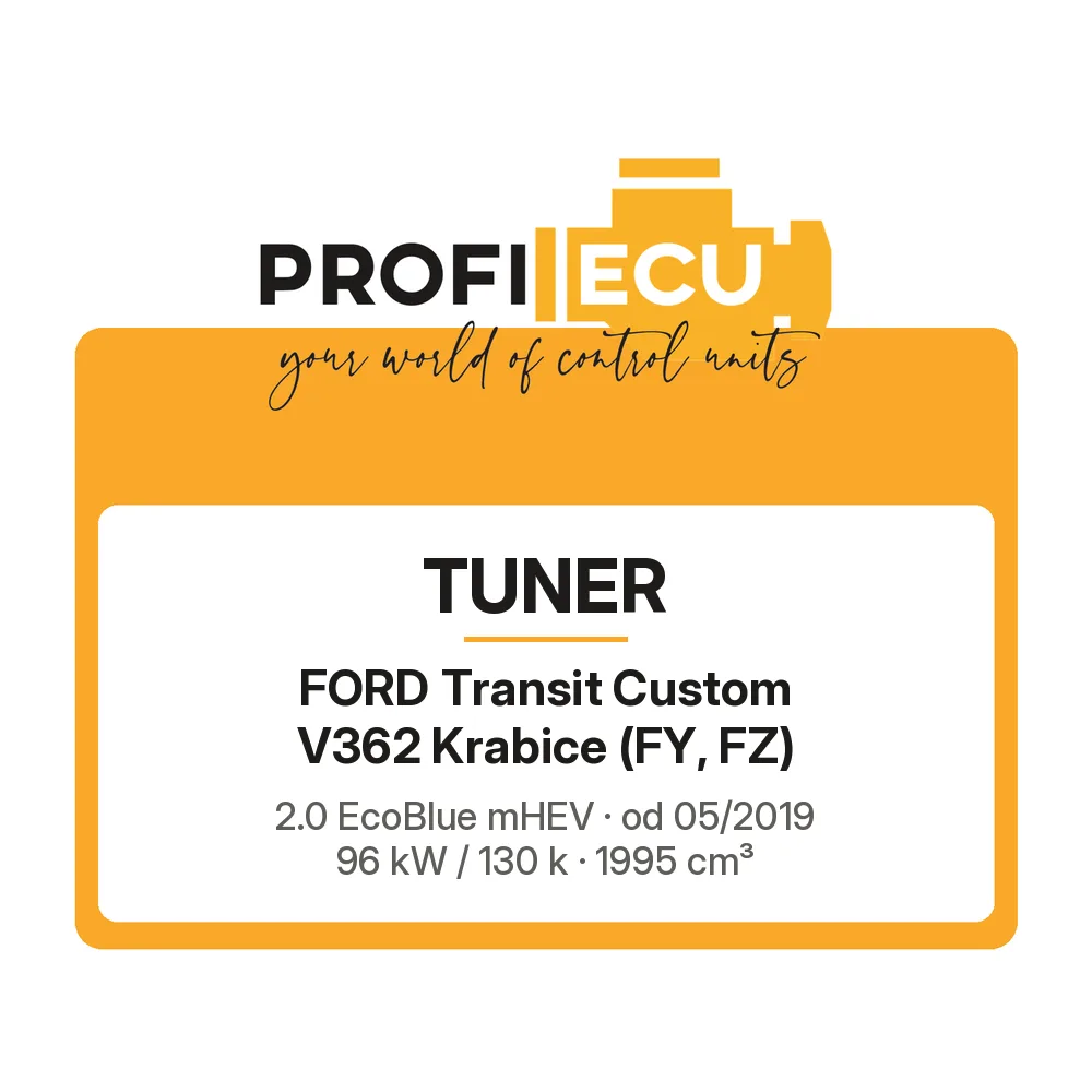 Etiketa ProfiECU: Tuner pro Ford Transit Custom V362 Krabice 2.0 EcoBlue mHEV 96 kW