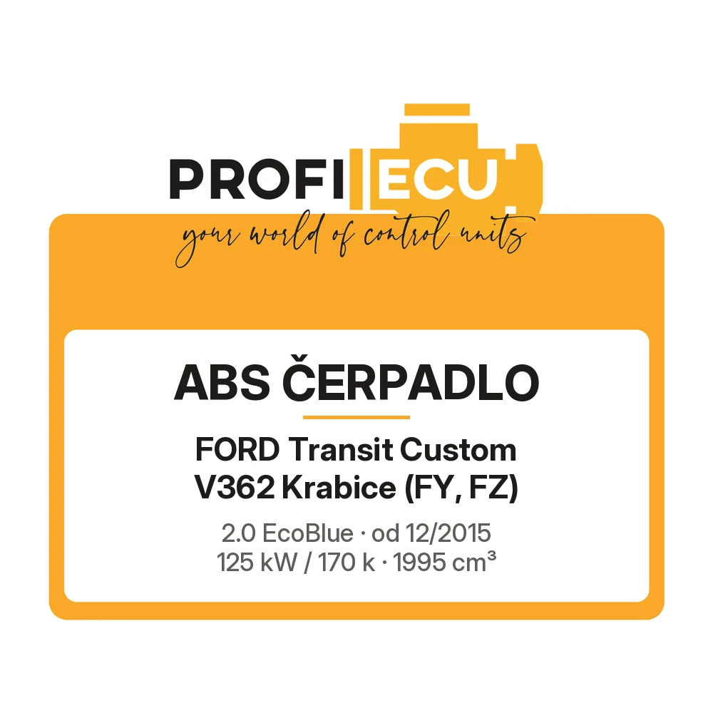 Etiketa ProfiECU: ABS čerpadlo pro Ford Transit Custom V362 Krabice 2.0 EcoBlue 125 kW