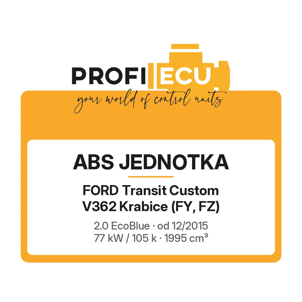 Etiketa ProfiECU: ABS jednotka pro Ford Transit Custom V362 Krabice 2.0 EcoBlue 77 kW