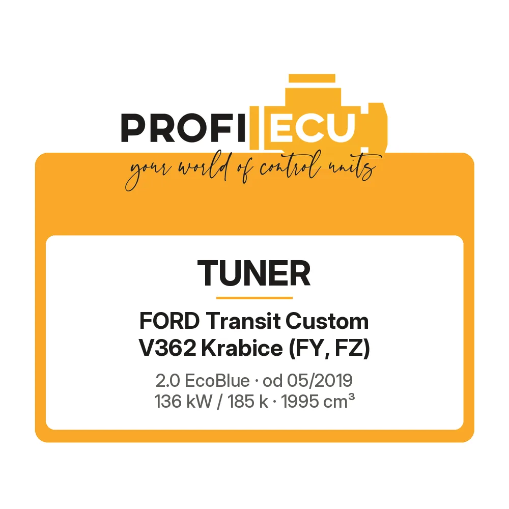 Etiketa ProfiECU: Tuner pro Ford Transit Custom V362 Krabice 2.0 EcoBlue 136 kW