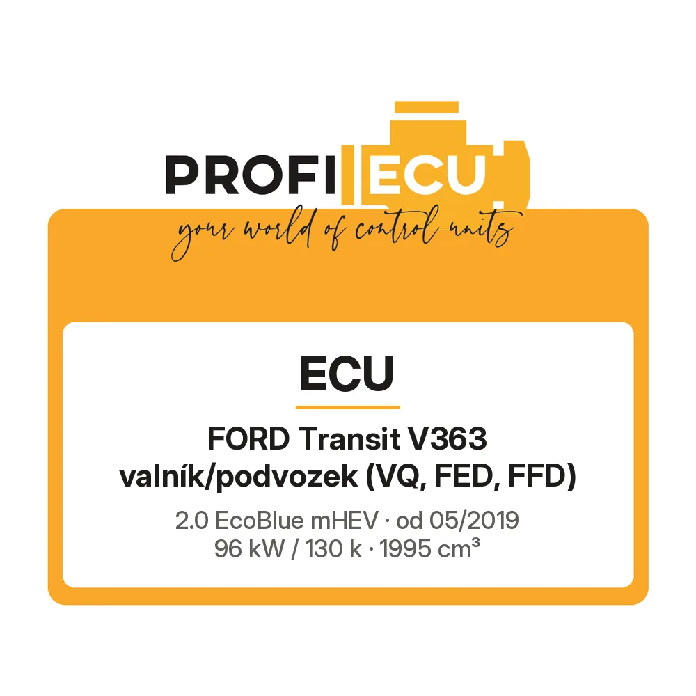 Etiketa ProfiECU: ECU pro Ford Transit V363 valník/podvozek 2.0 EcoBlue mHEV 96 kW
