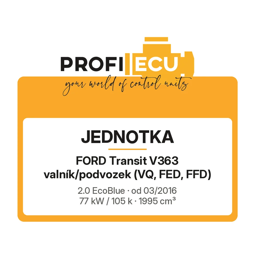 Etiketa ProfiECU: Jednotka pro Ford Transit V363 valník/podvozek 2.0 EcoBlue 77 kW