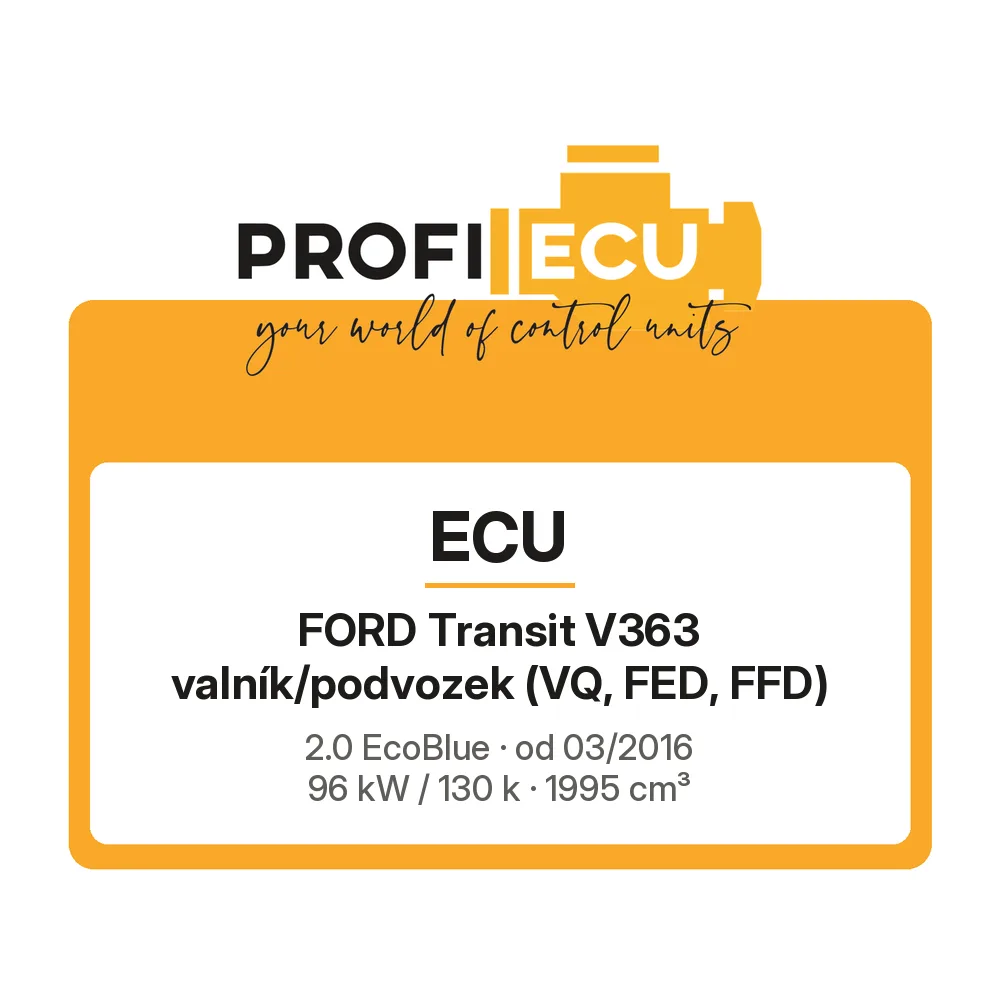 Etiketa ProfiECU: ECU pro Ford Transit V363 valník/podvozek 2.0 EcoBlue 96 kW