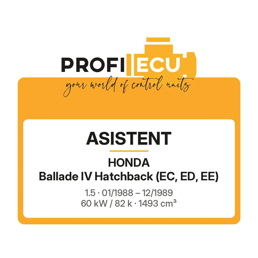 Etiketa ProfiECU: ASISTENT pro Honda Ballade IV Hatchback 1.5 60 kW
