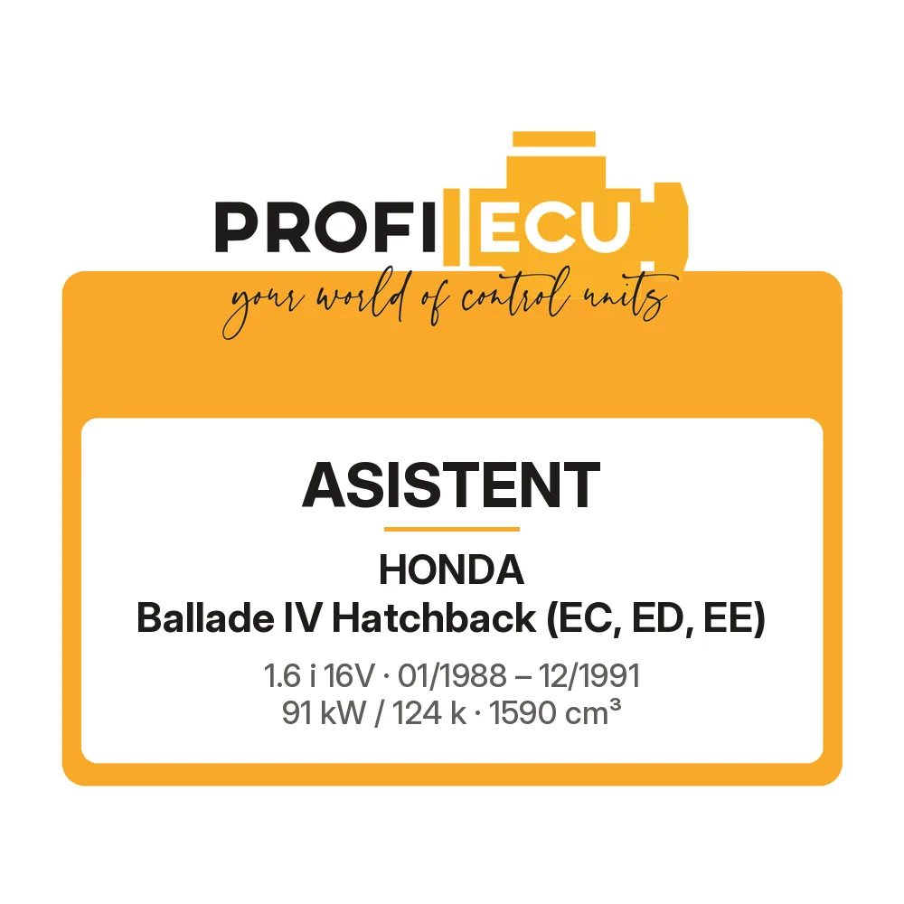 Etiketa ProfiECU: ASISTENT pro Honda Ballade IV Hatchback 1.6 i 16V 91 kW
