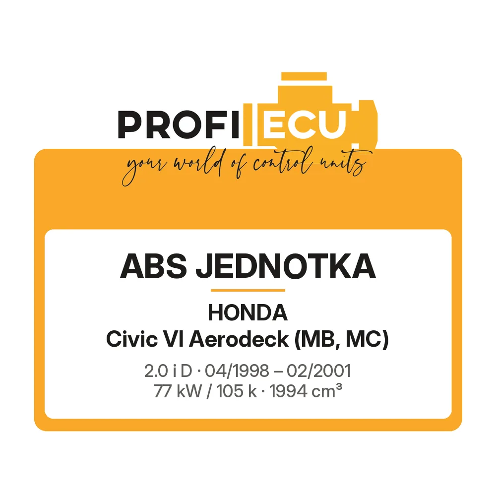 Etiketa ProfiECU: ABS jednotka pro Honda Civic VI Aerodeck 2.0 i D 77 kW