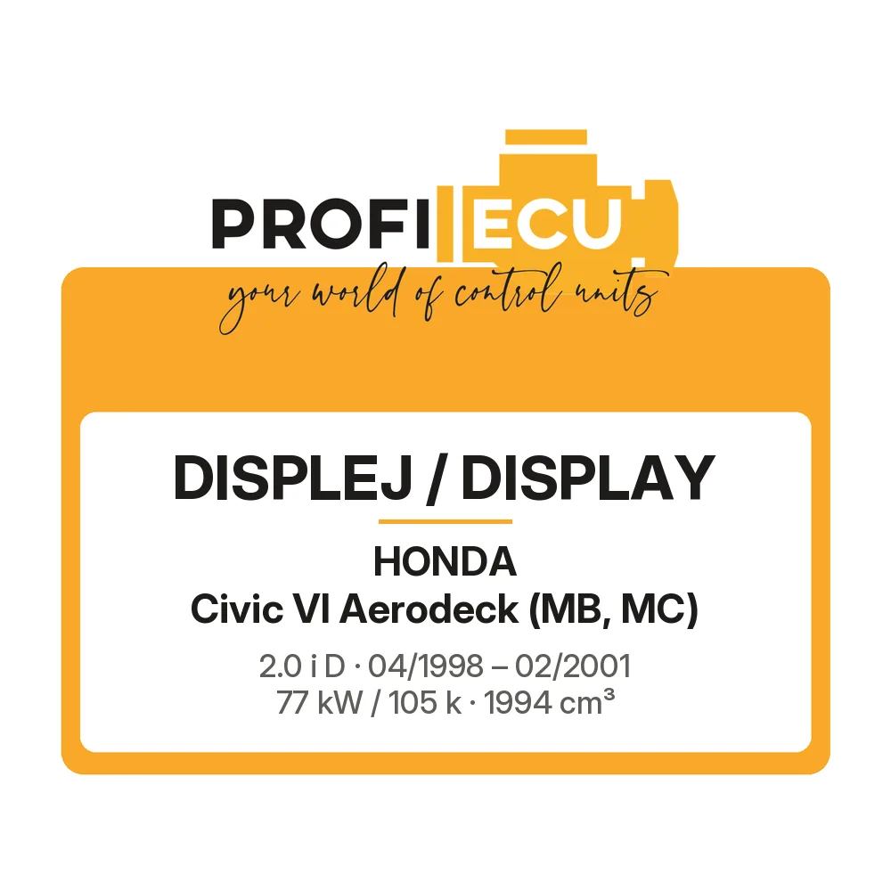 Etiketa ProfiECU: Displej / Display pro Honda Civic VI Aerodeck 2.0 i D 77 kW