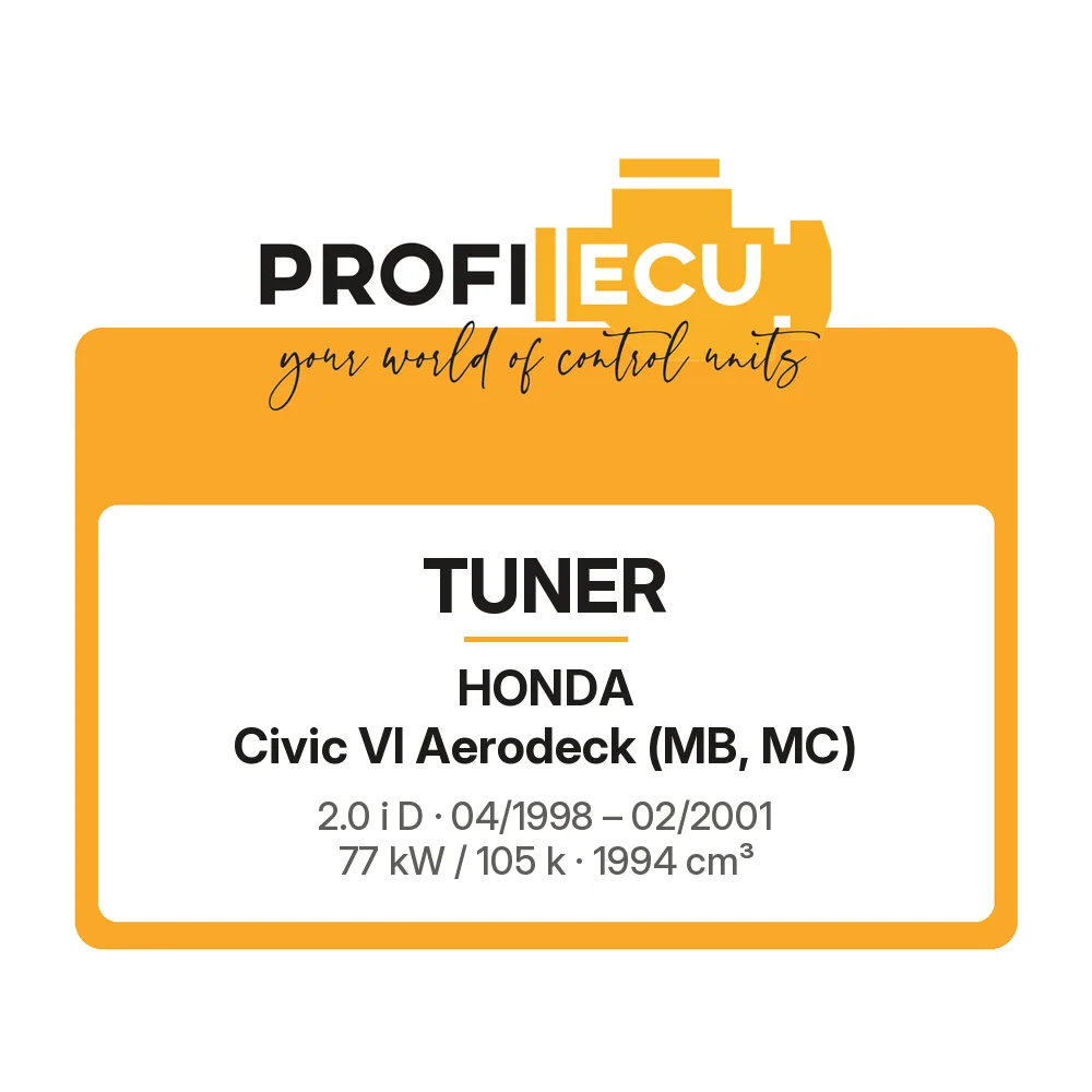 Etiketa ProfiECU: Tuner pro Honda Civic VI Aerodeck 2.0 i D 77 kW