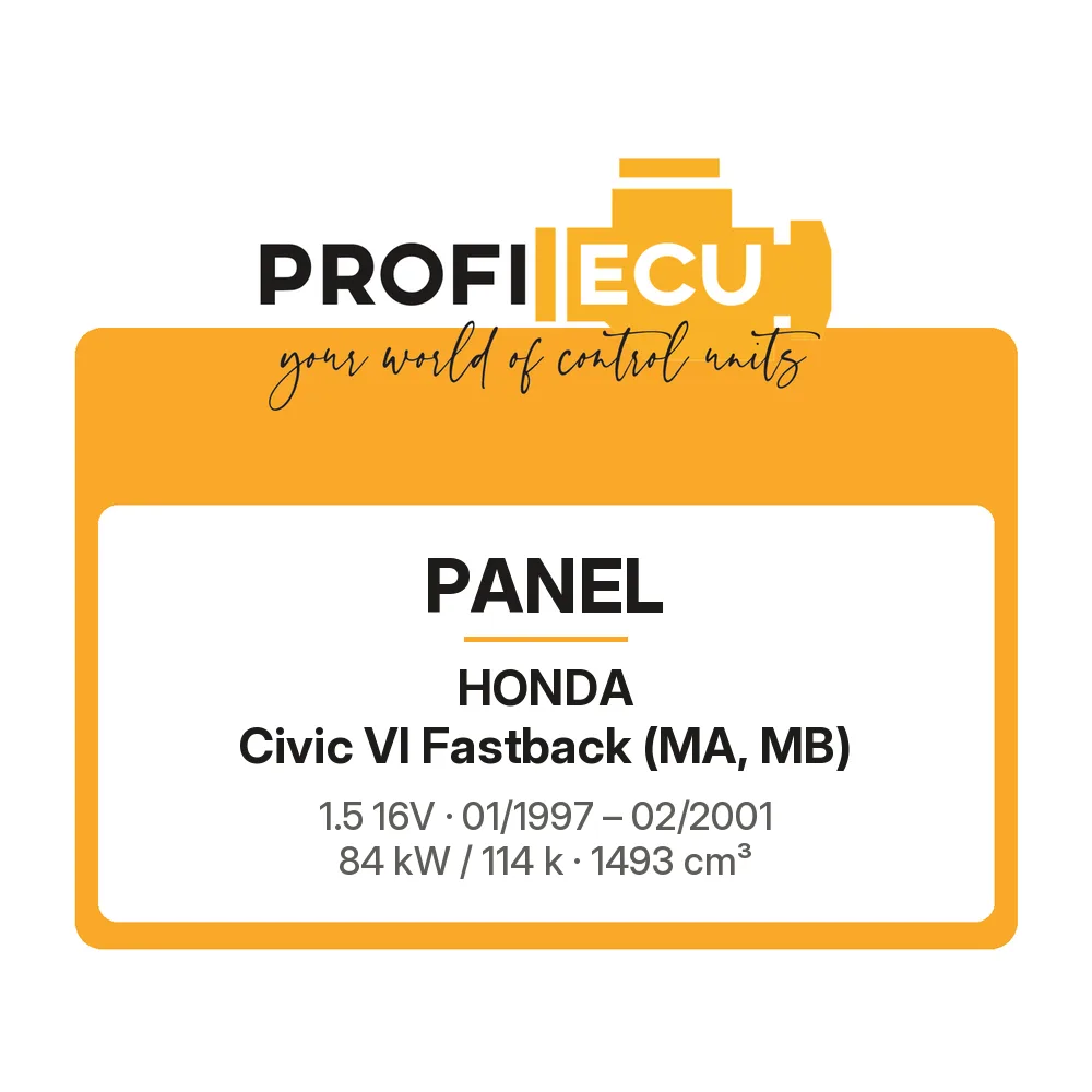 Etiketa ProfiECU: Panel pro Honda Civic VI Fastback 1.5 16V 84 kW