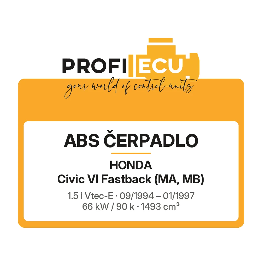 Etiketa ProfiECU: ABS čerpadlo pro Honda Civic VI Fastback 1.5 i Vtec-E 66 kW