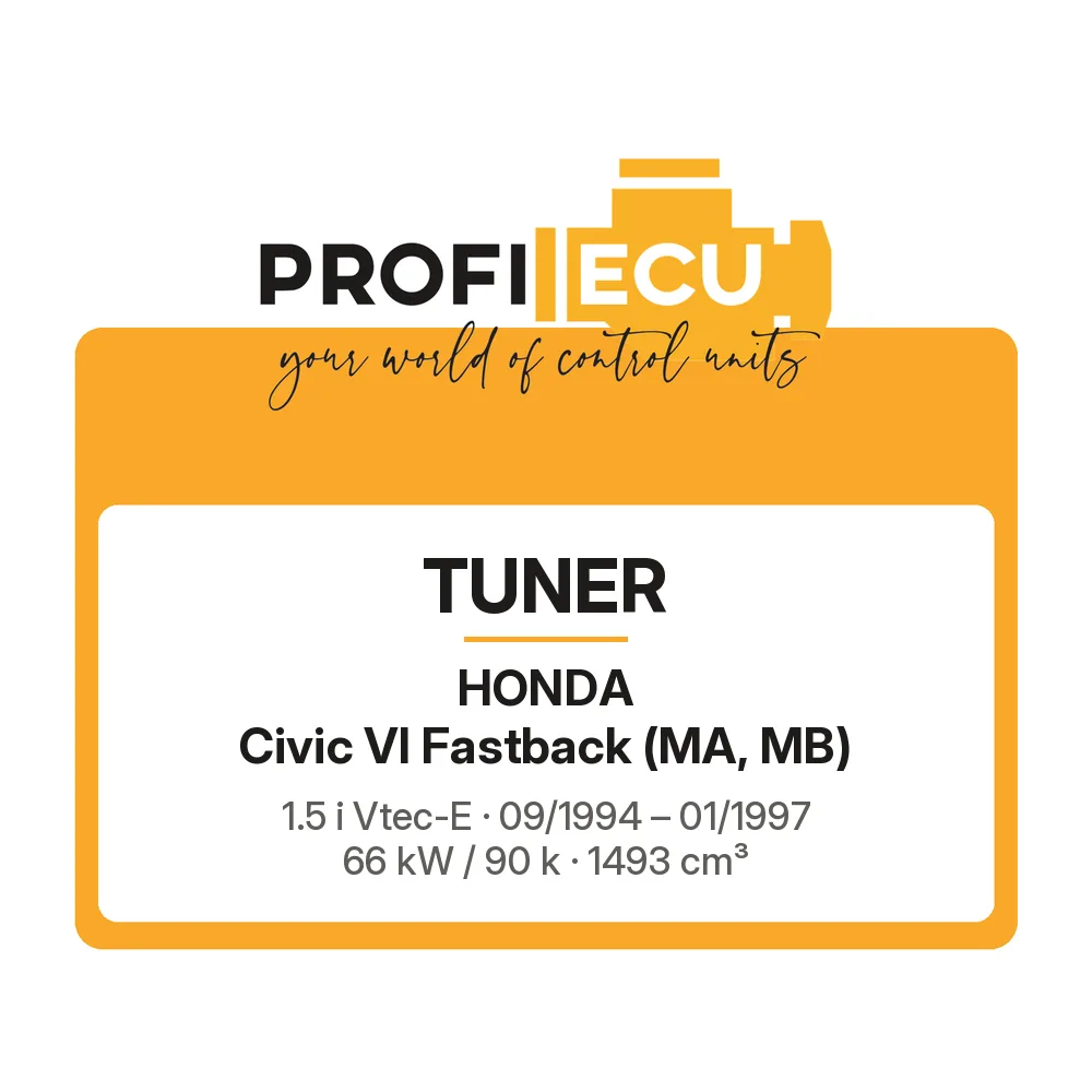 Etiketa ProfiECU: Tuner pro Honda Civic VI Fastback 1.5 i Vtec-E 66 kW