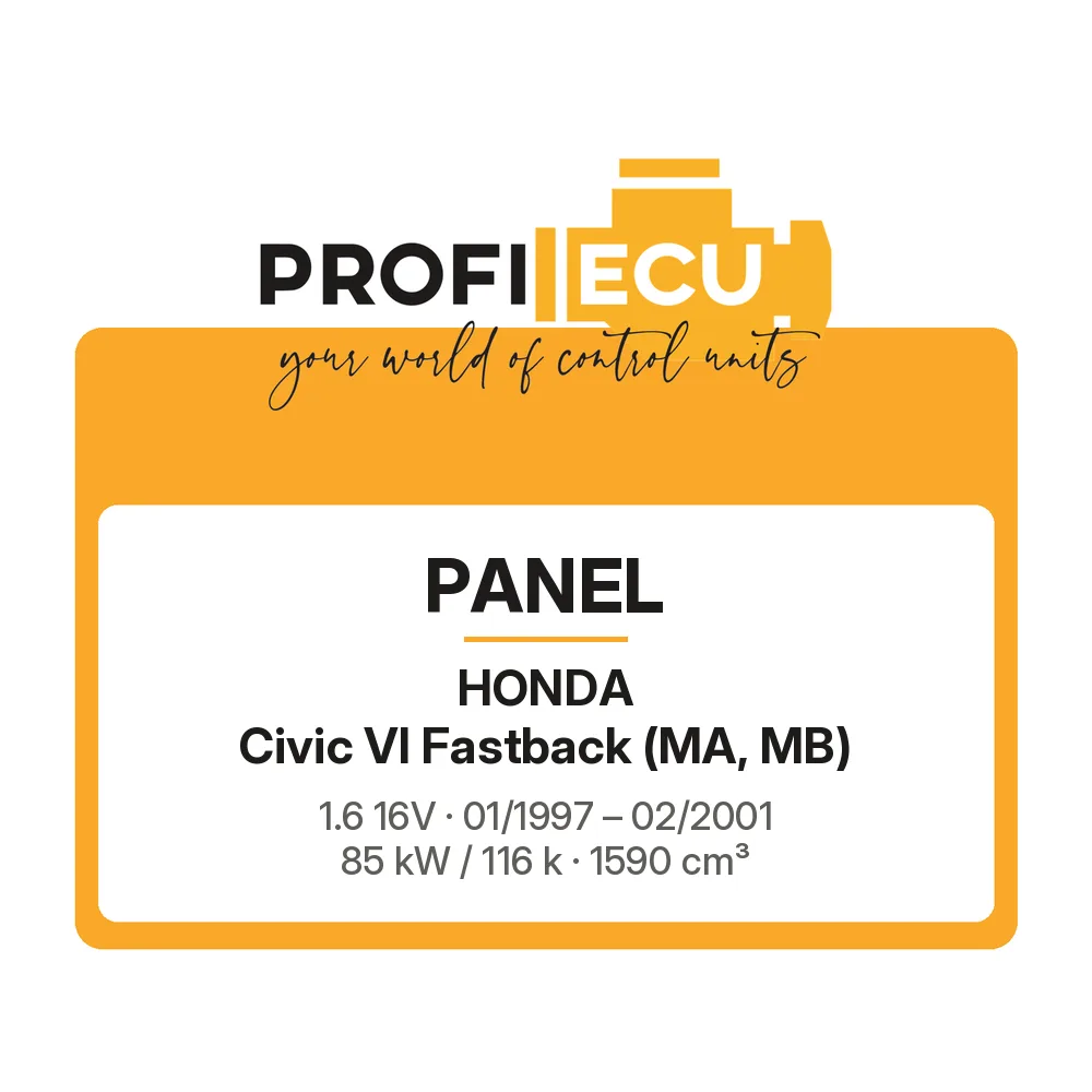Etiketa ProfiECU: Panel pro Honda Civic VI Fastback 1.6 16V 85 kW