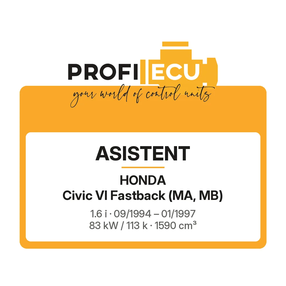 Etiketa ProfiECU: ASISTENT pro Honda Civic VI Fastback 1.6 i 83 kW