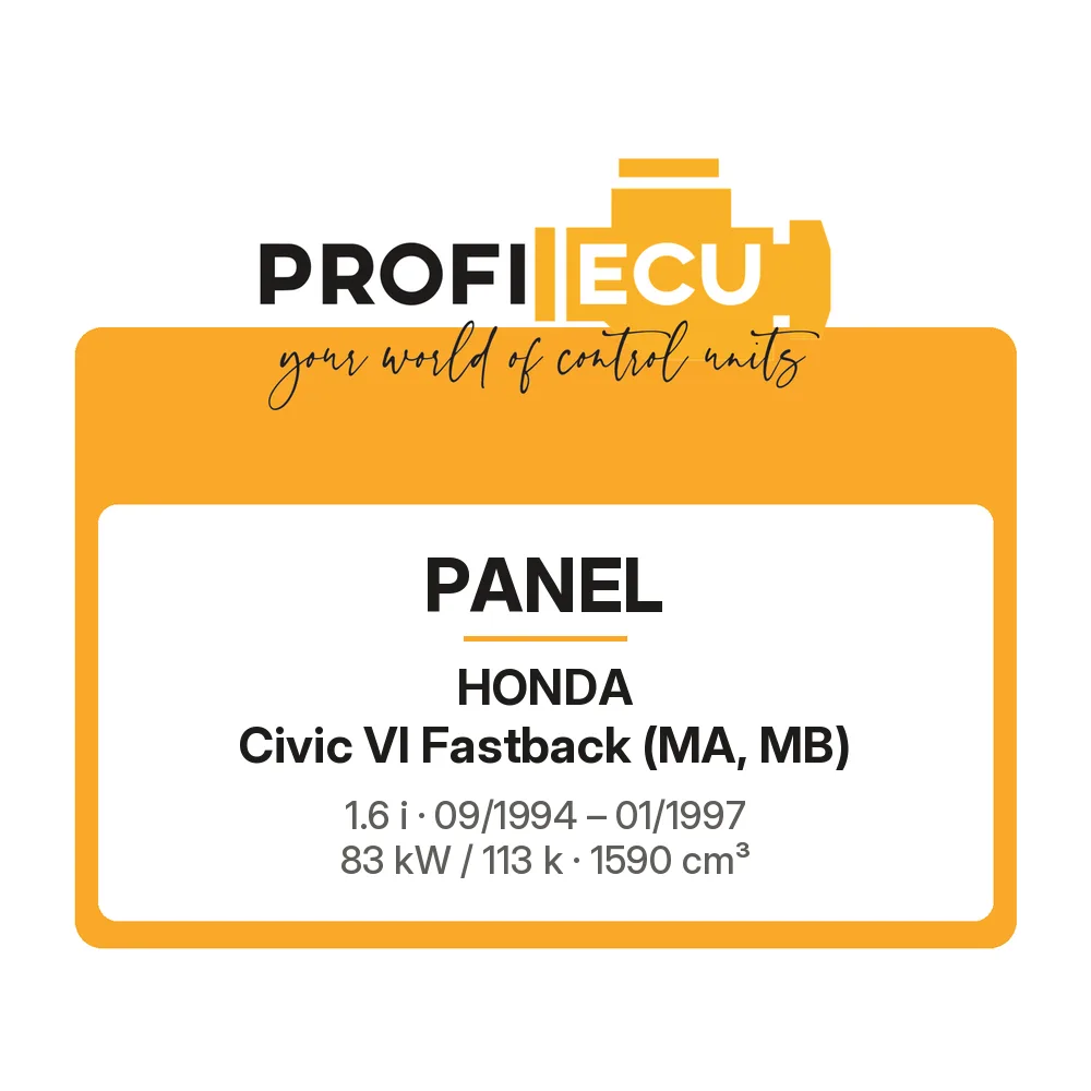 Etiketa ProfiECU: Panel pro Honda Civic VI Fastback 1.6 i 83 kW