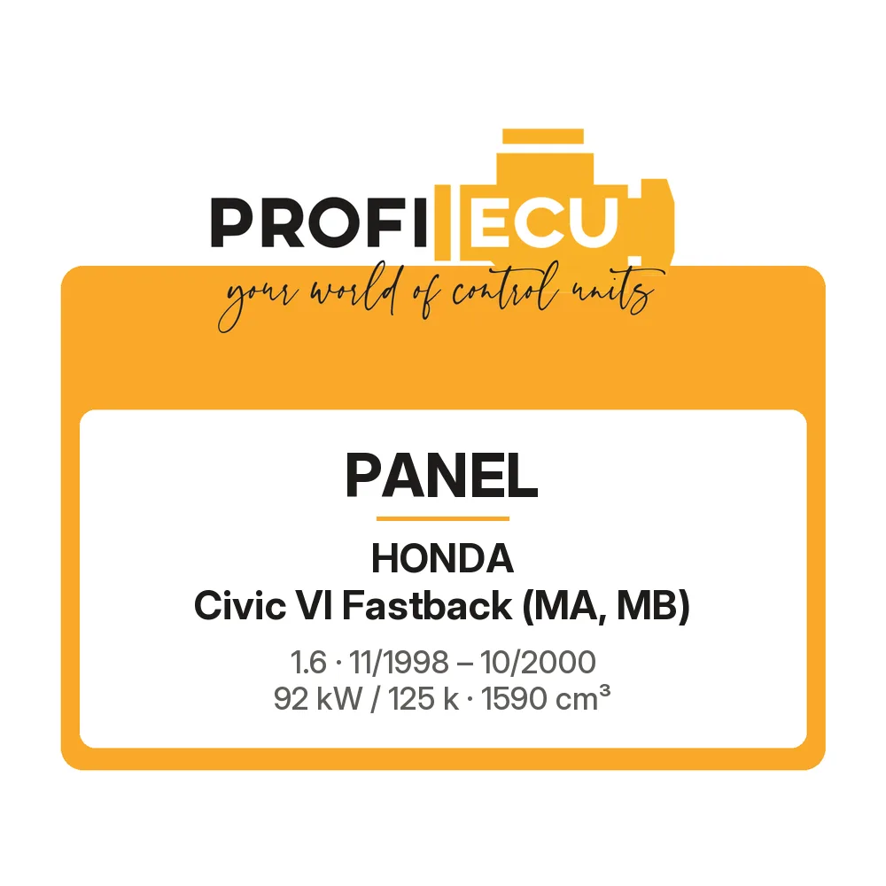 Etiketa ProfiECU: Panel pro Honda Civic VI Fastback 1.6 92 kW