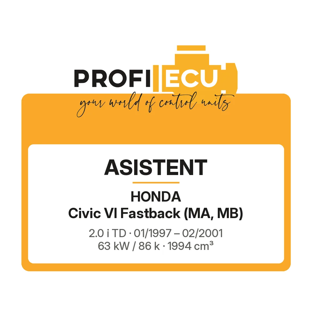 Etiketa ProfiECU: ASISTENT pro Honda Civic VI Fastback 2.0 i TD 63 kW