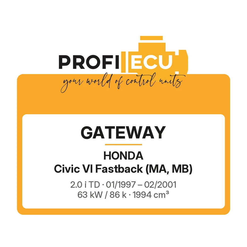 Etiketa ProfiECU: GATEWAY pro Honda Civic VI Fastback 2.0 i TD 63 kW