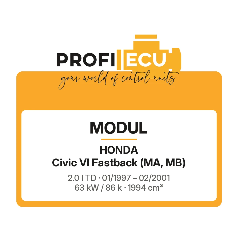 Etiketa ProfiECU: Modul pro Honda Civic VI Fastback 2.0 i TD 63 kW