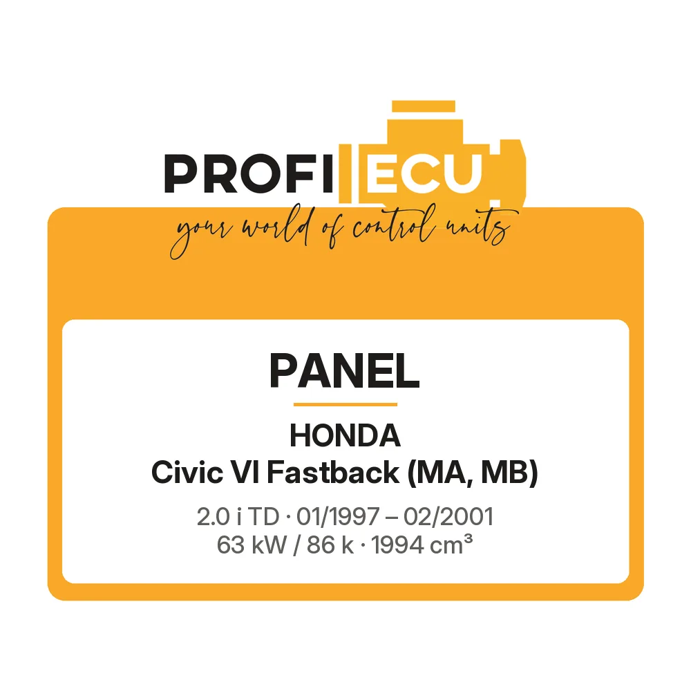 Etiketa ProfiECU: Panel pro Honda Civic VI Fastback 2.0 i TD 63 kW