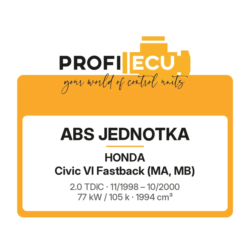 Etiketa ProfiECU: ABS jednotka pro Honda Civic VI Fastback 2.0 TDiC 77 kW