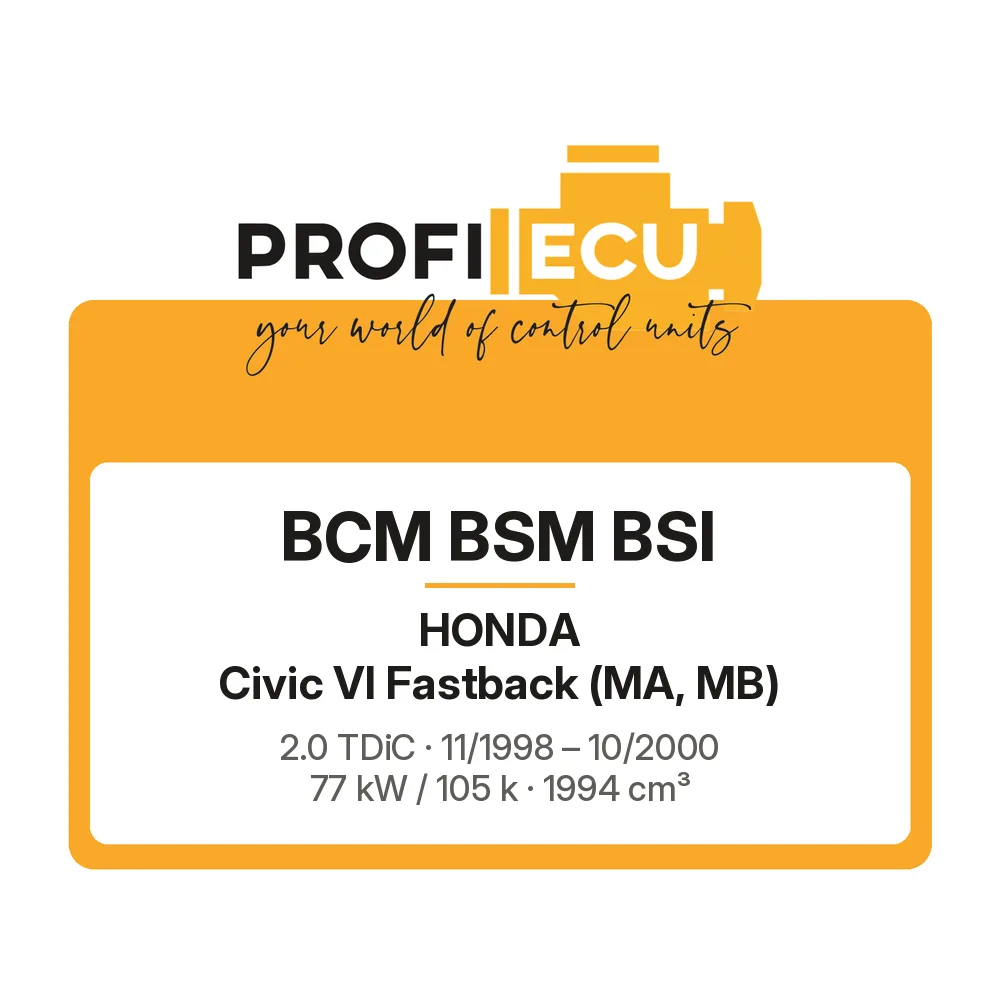 Etiketa ProfiECU: BCM BSM BSI pro Honda Civic VI Fastback 2.0 TDiC 77 kW