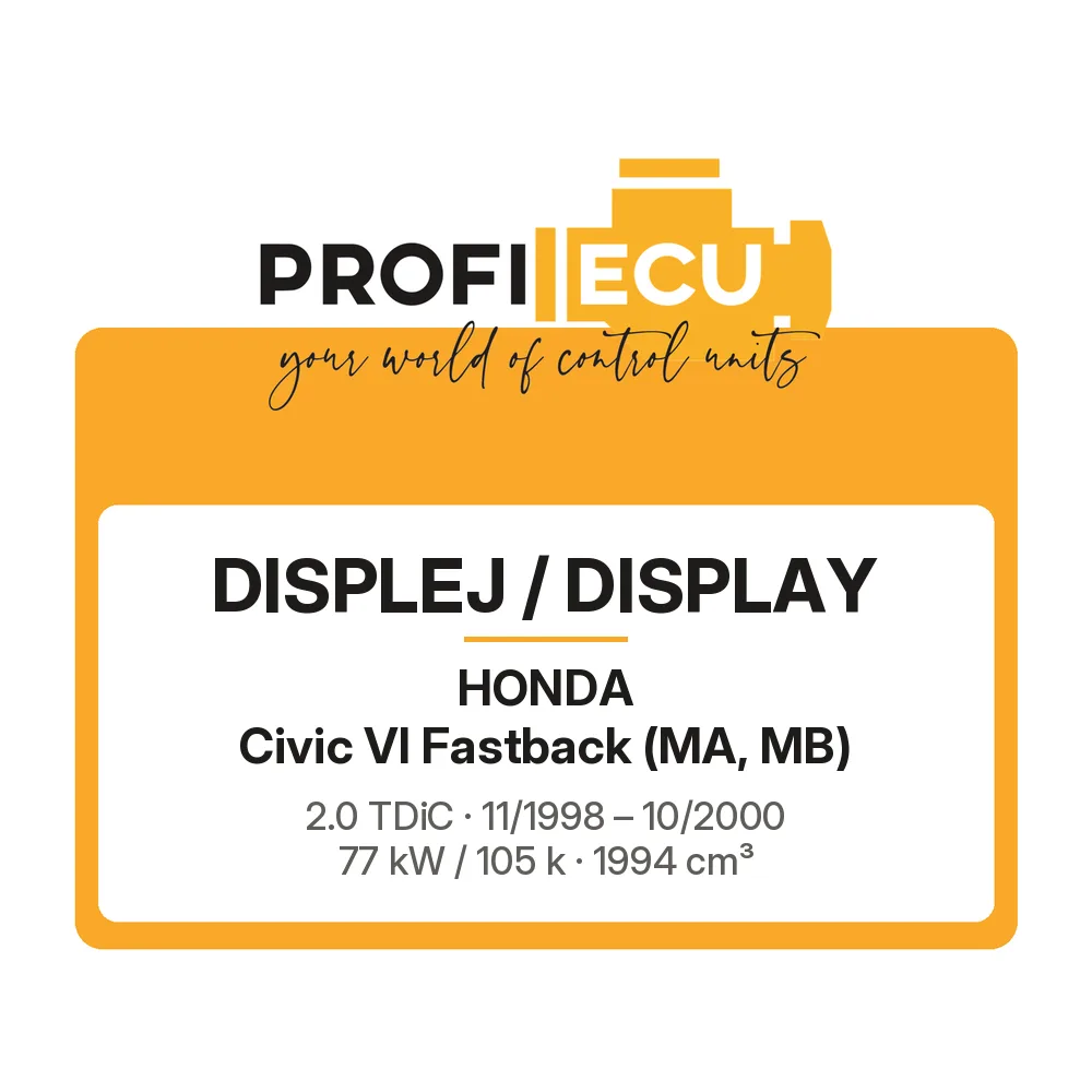 Etiketa ProfiECU: Displej / Display pro Honda Civic VI Fastback 2.0 TDiC 77 kW