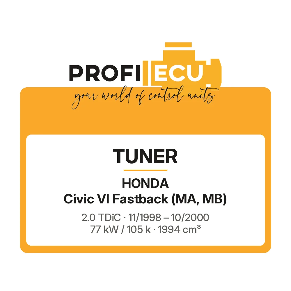 Etiketa ProfiECU: Tuner pro Honda Civic VI Fastback 2.0 TDiC 77 kW