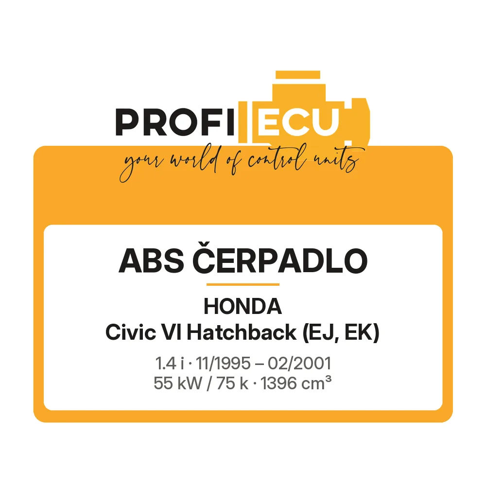 Etiketa ProfiECU: ABS čerpadlo pro Honda Civic VI Hatchback 1.4 i 55 kW