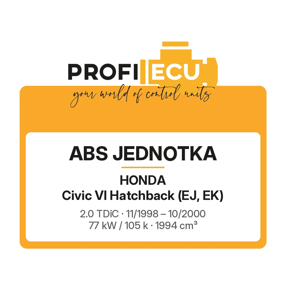 Etiketa ProfiECU: ABS jednotka pro Honda Civic VI Hatchback 2.0 TDiC 77 kW