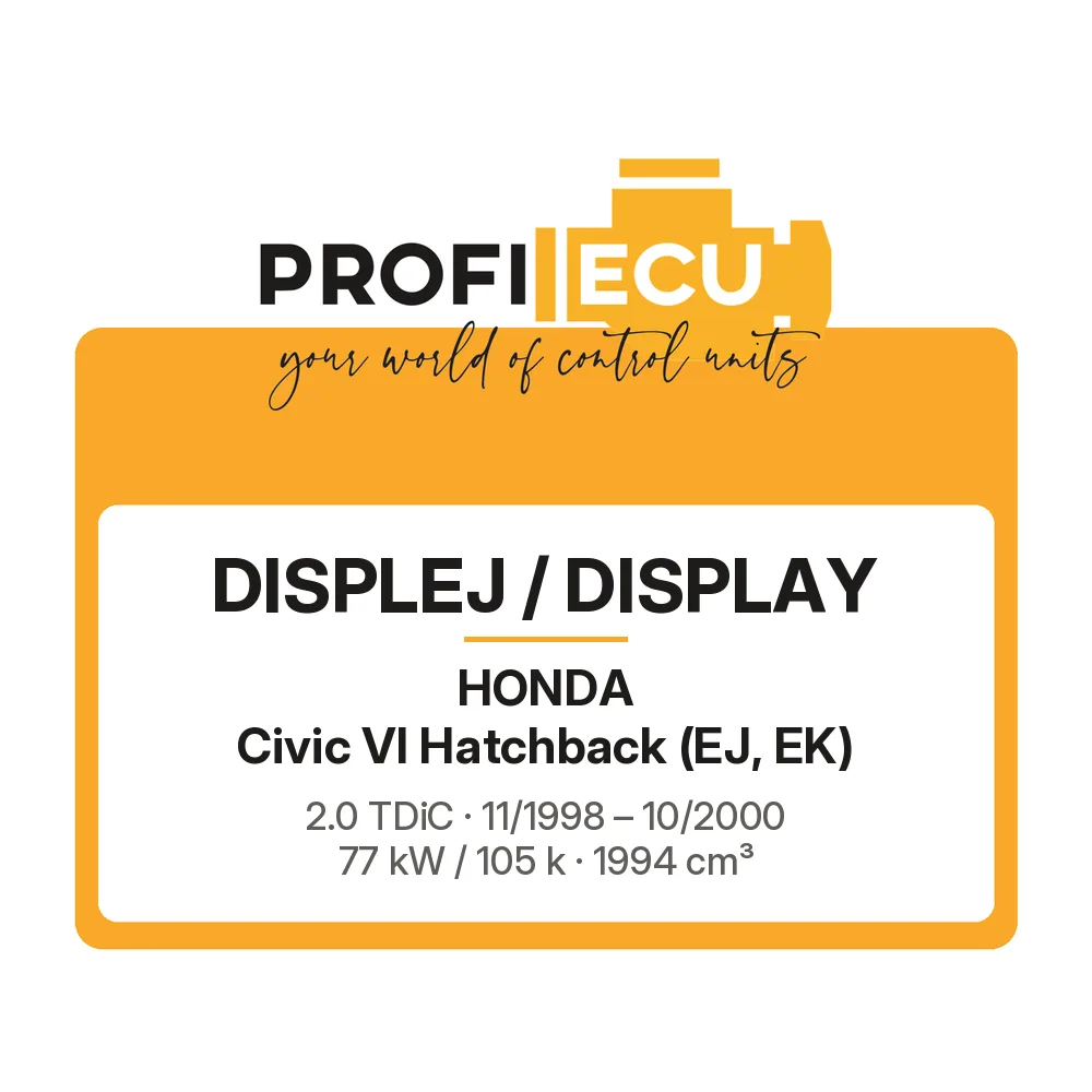 Etiketa ProfiECU: Displej / Display pro Honda Civic VI Hatchback 2.0 TDiC 77 kW