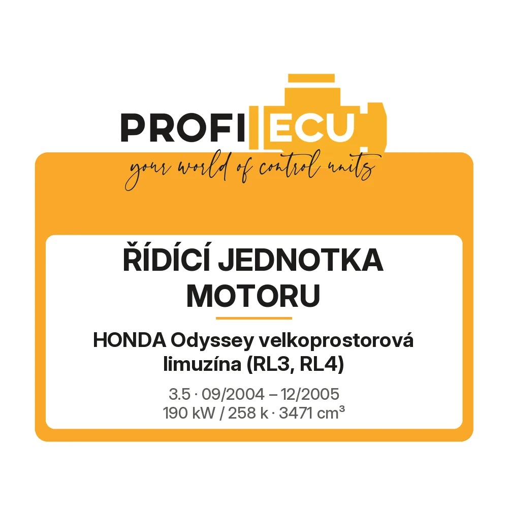 Etiketa ProfiECU: Řídící jednotka motoru pro Honda Odyssey velkoprostorová limuzína 3.5 190 kW