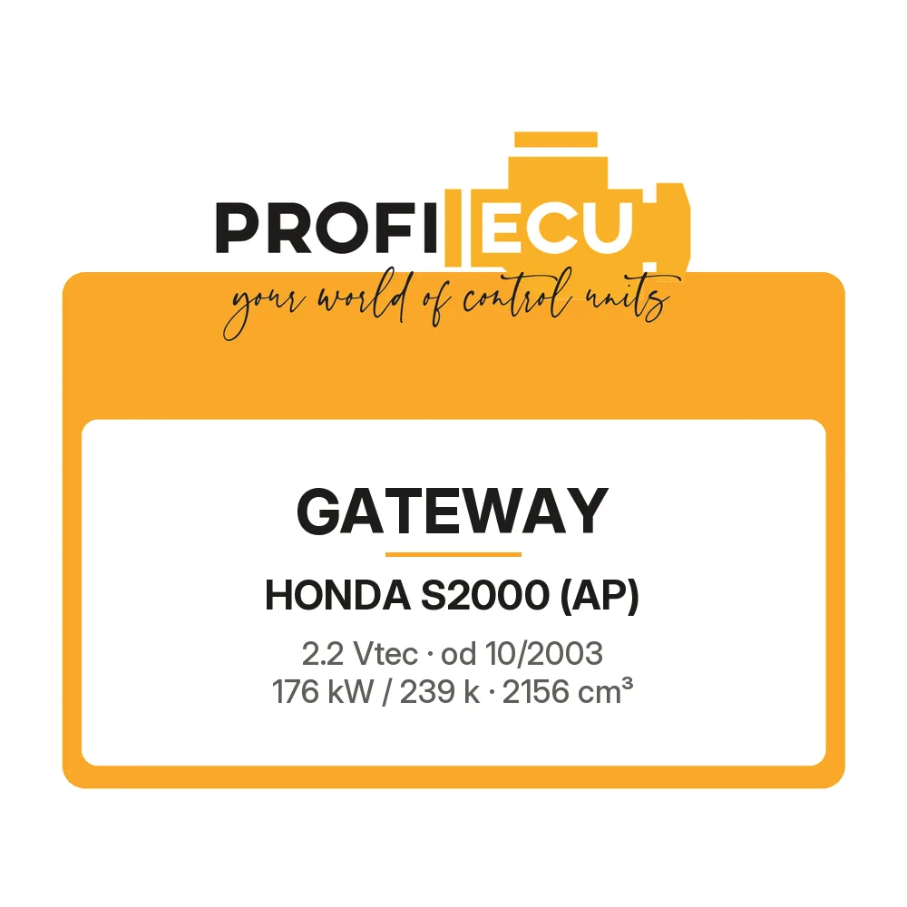Etiketa ProfiECU: GATEWAY pro Honda S2000 2.2 Vtec 176 kW