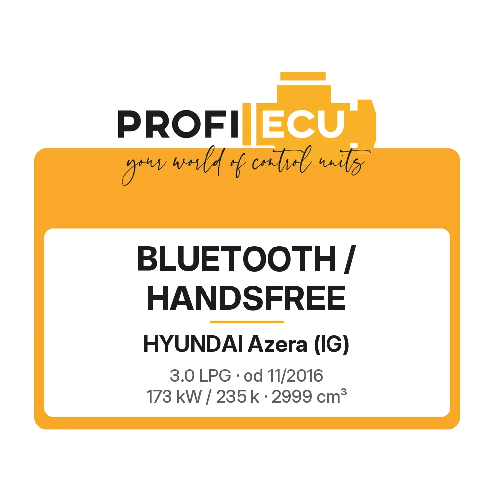 Etiketa ProfiECU: Bluetooth / Handsfree pro Hyundai Azera 3.0 LPG 173 kW
