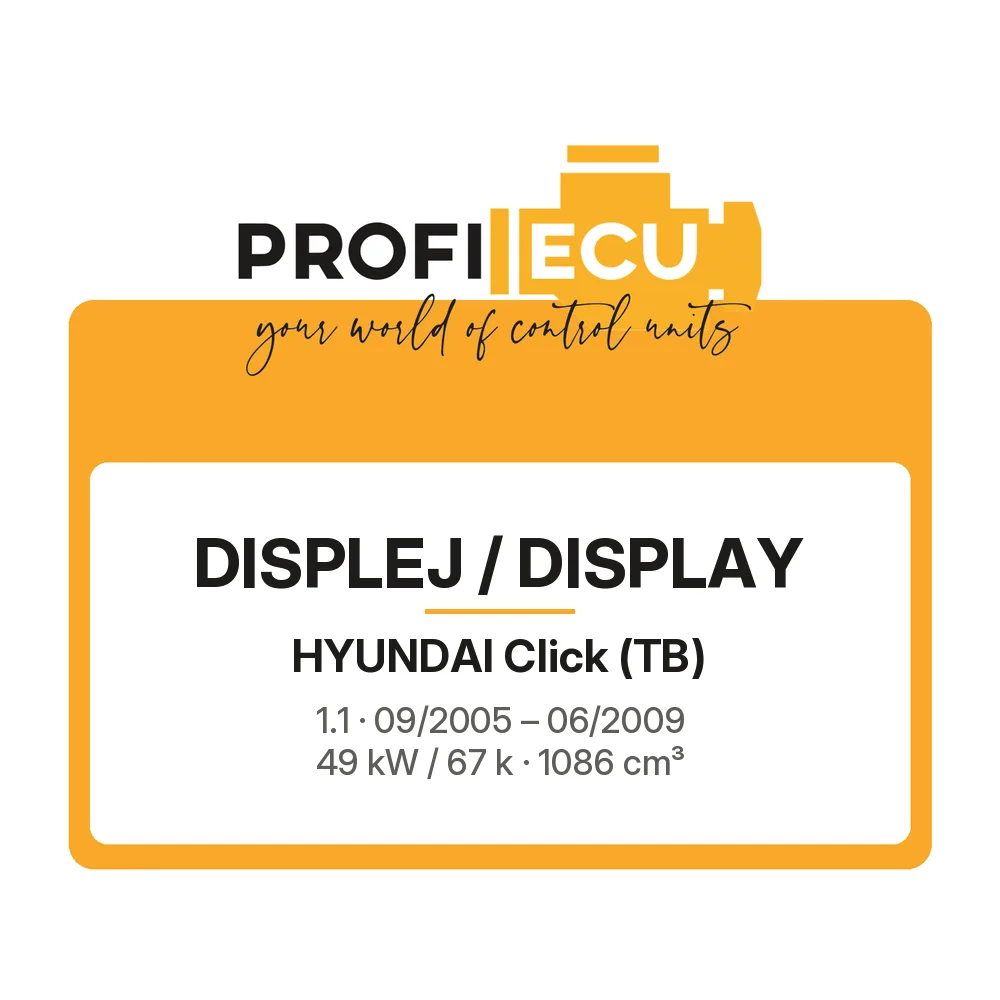 Etiketa ProfiECU: Displej / Display pro Hyundai Click 1.1 49 kW