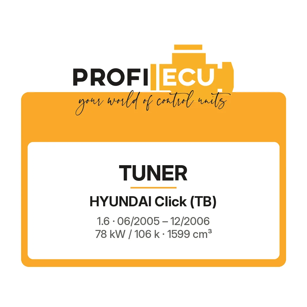 Etiketa ProfiECU: Tuner pro Hyundai Click 1.6 78 kW