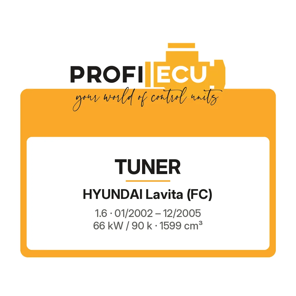 Etiketa ProfiECU: Tuner pro Hyundai Lavita 1.6 66 kW