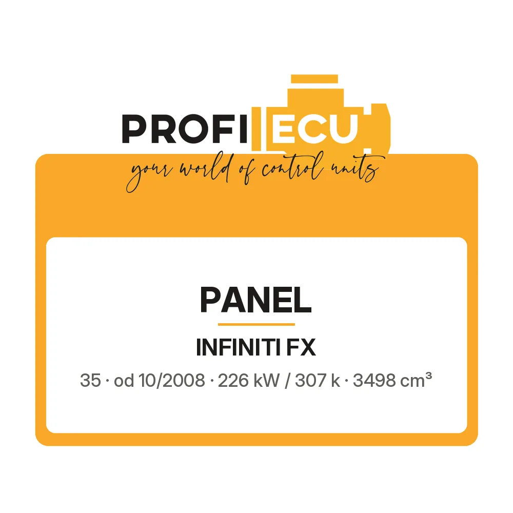 Etiketa ProfiECU: Panel pro Infiniti FX 35 226 kW