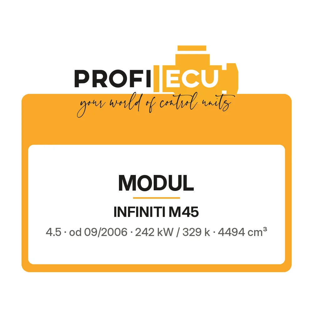 Etiketa ProfiECU: Modul pro Infiniti M45 4.5 242 kW
