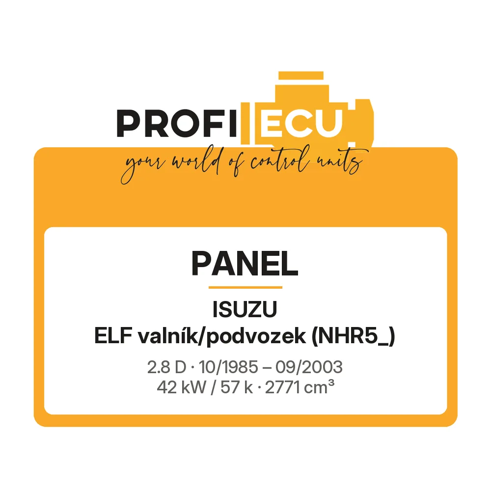 Etiketa ProfiECU: Panel pro Isuzu ELF valník/podvozek 2.8 D 42 kW