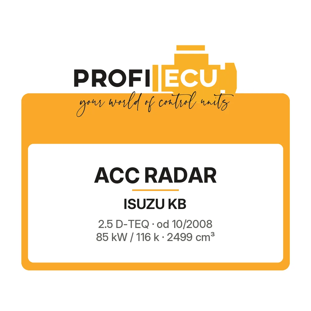 Etiketa ProfiECU: ACC Radar pro Isuzu KB 2.5 D-TEQ 85 kW