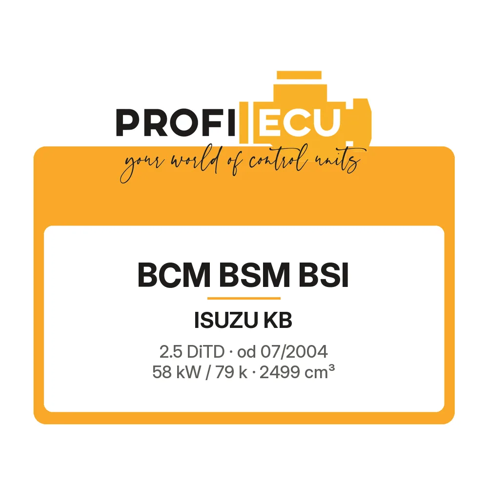 Etiketa ProfiECU: BCM BSM BSI pro Isuzu KB 2.5 DiTD 58 kW