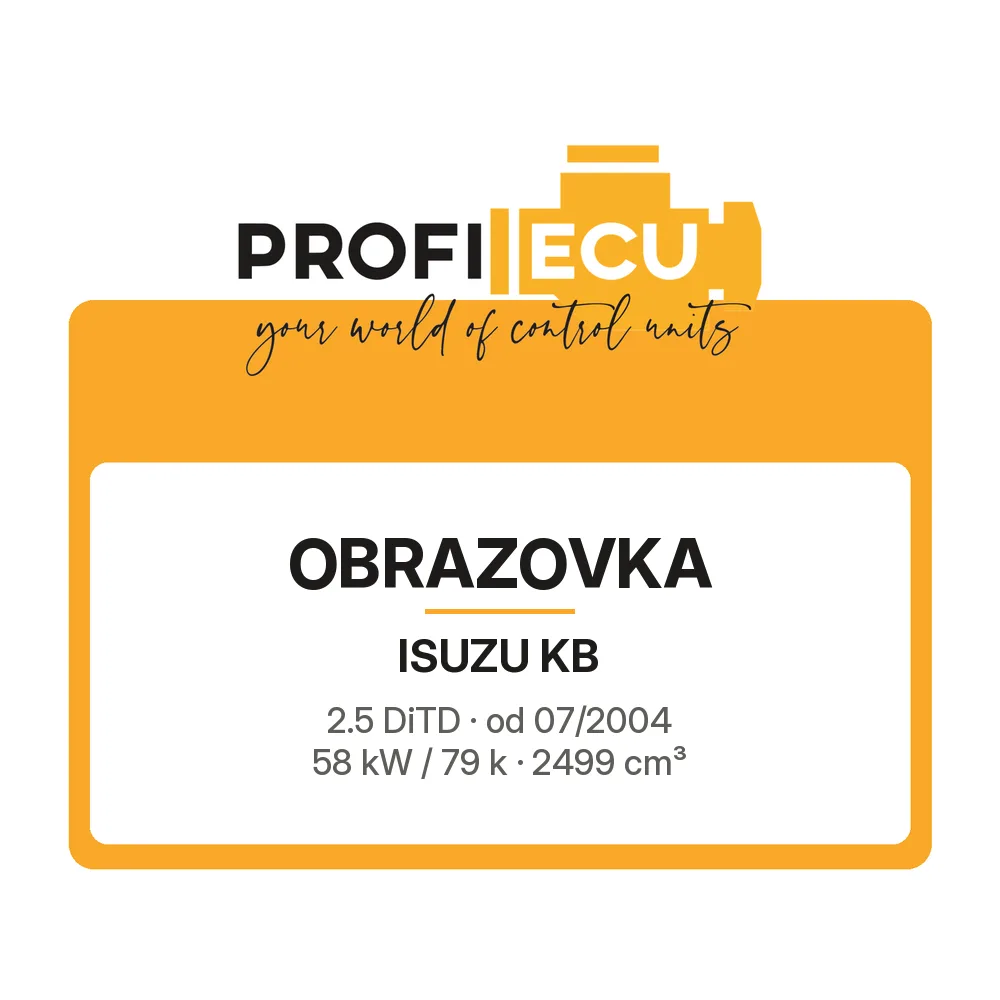Etiketa ProfiECU: Obrazovka pro Isuzu KB 2.5 DiTD 58 kW