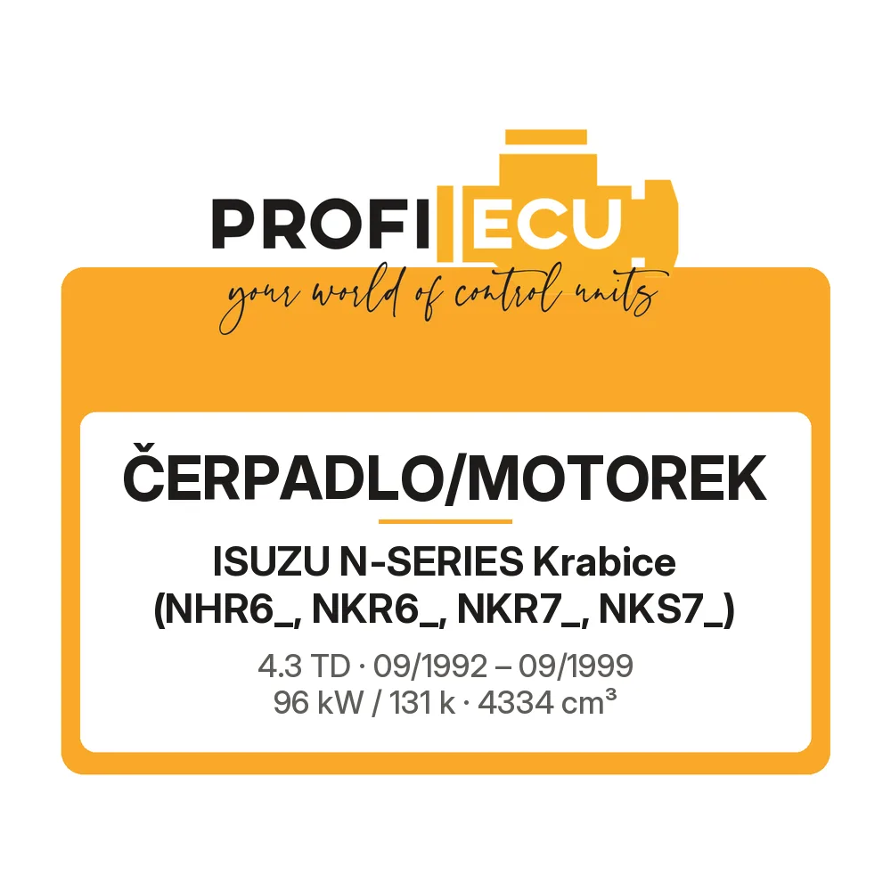 Etiketa ProfiECU: Čerpadlo/Motorek pro Isuzu N-SERIES Krabice 4.3 TD 96 kW