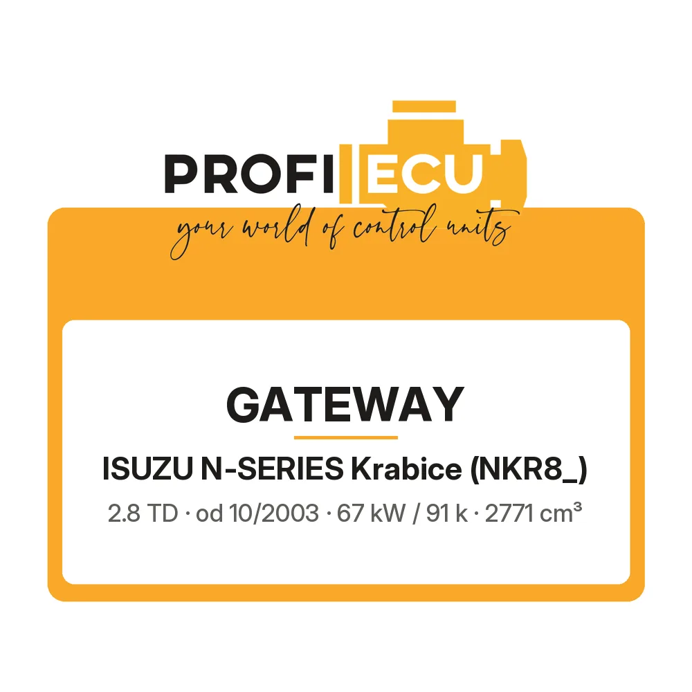 Etiketa ProfiECU: GATEWAY pro Isuzu N-SERIES Krabice 2.8 TD 67 kW