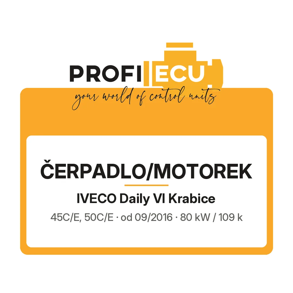 Etiketa ProfiECU: Čerpadlo/Motorek pro Iveco Daily VI Krabice 45C/E, 50C/E