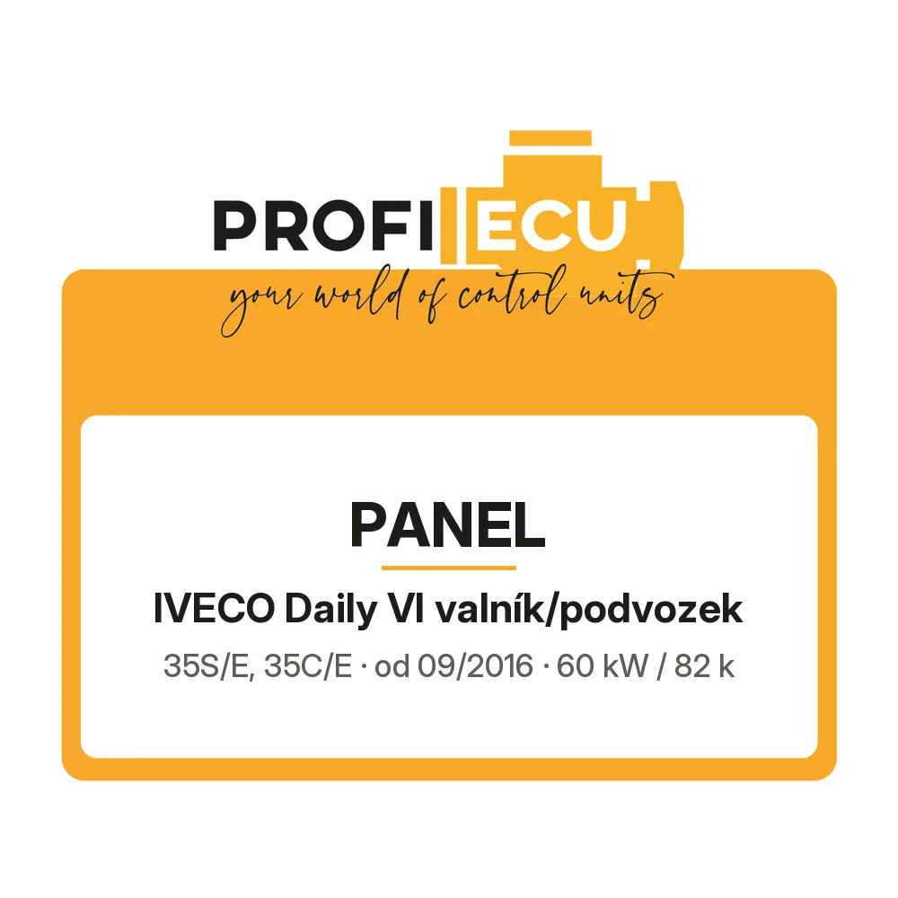 Etiketa ProfiECU: Panel pro Iveco Daily VI valník/podvozek 35S/E, 35C/E