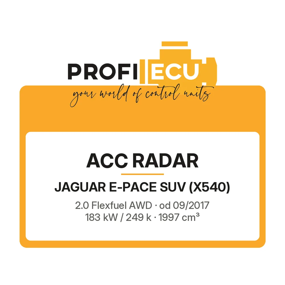 Etiketa ProfiECU: ACC Radar pro Jaguar E-PACE SUV 2.0 Flexfuel AWD 183 kW