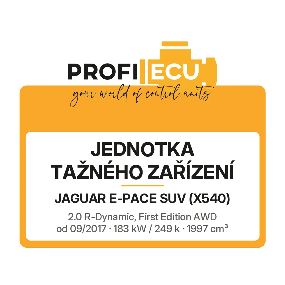 Etiketa ProfiECU: jednotka tažného zařízení pro Jaguar E-PACE SUV 2.0 R-Dynamic, First Edition AWD 183 kW