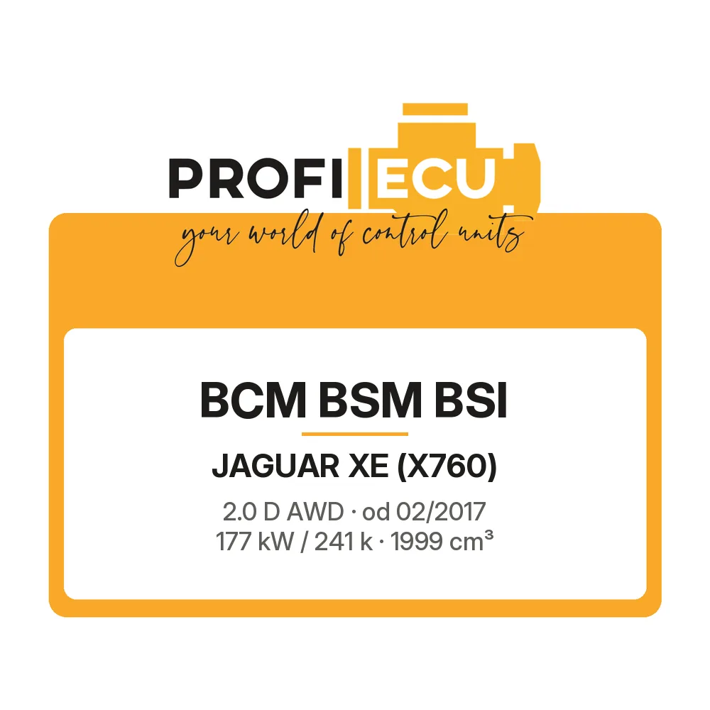 Etiketa ProfiECU: BCM BSM BSI pro Jaguar XE 2.0 D AWD 177 kW