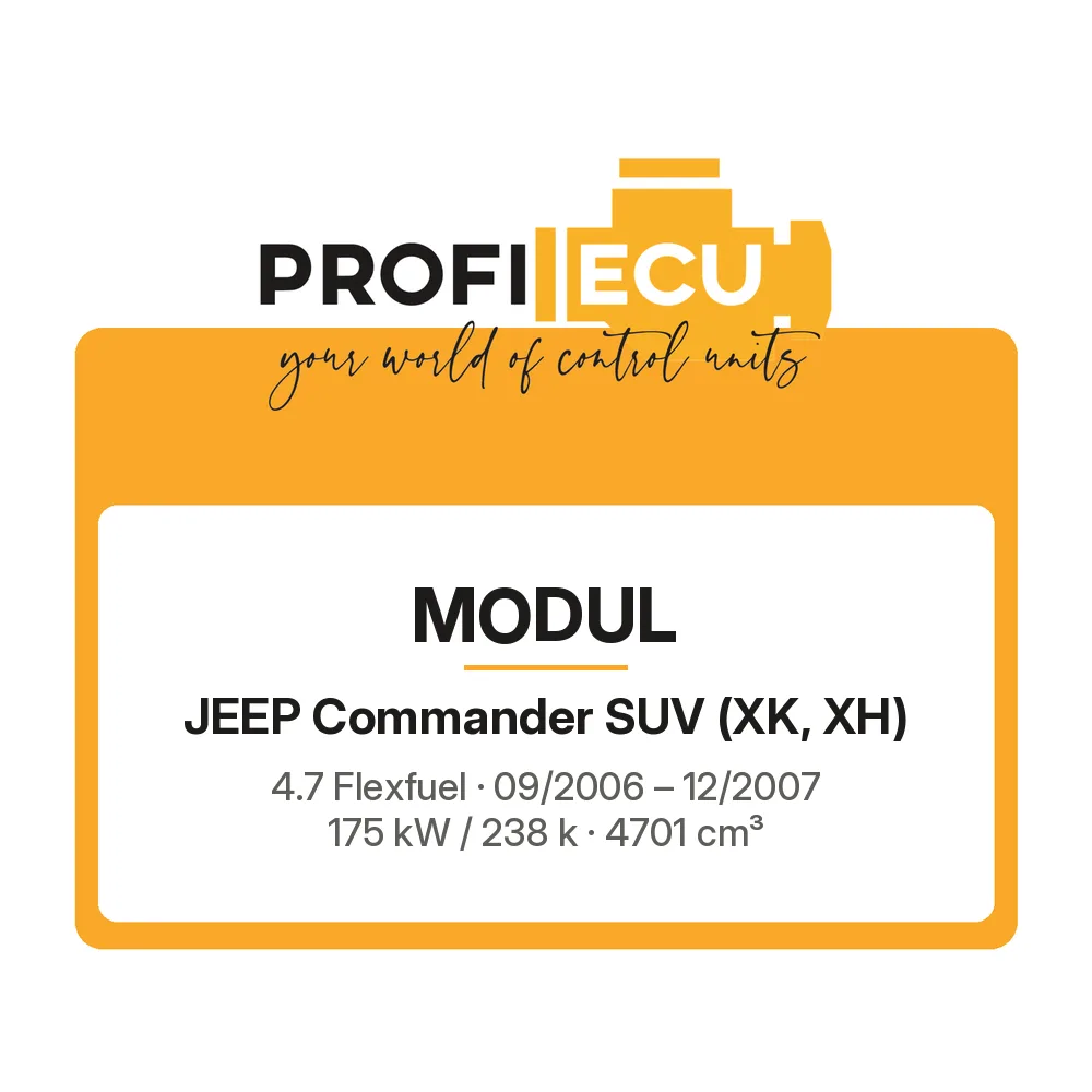 Etiketa ProfiECU: Modul pro Jeep Commander SUV 4.7 Flexfuel 175 kW